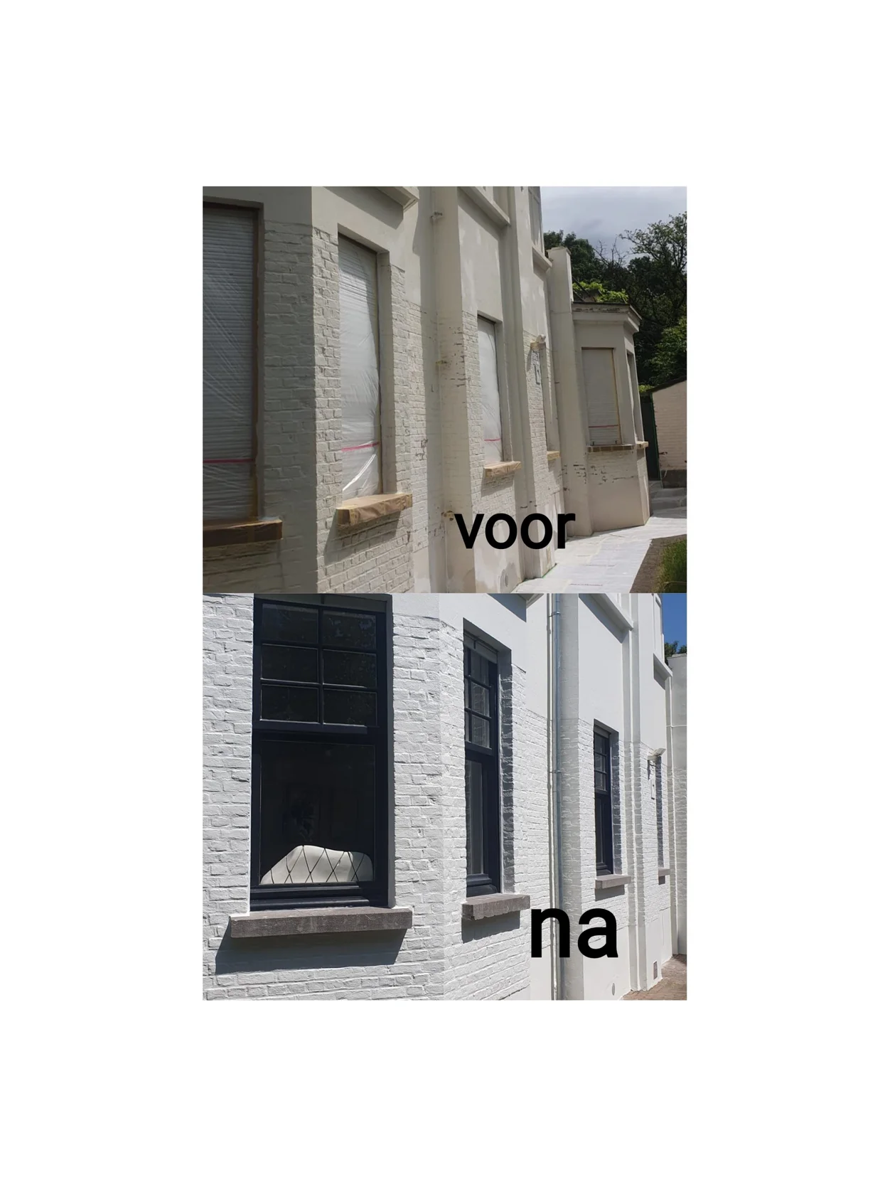 Gevelrenovatie · voor en na