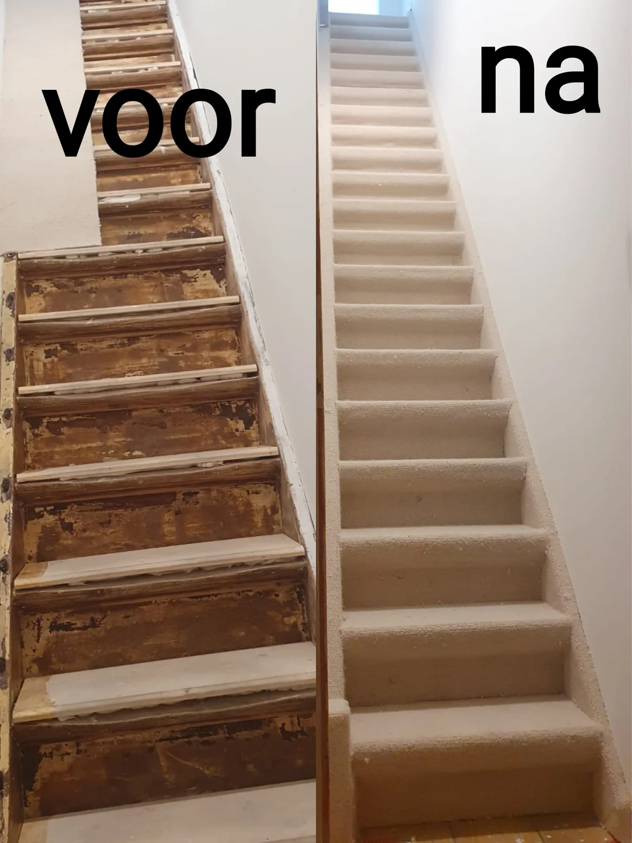 Traprenovatie · voor en na